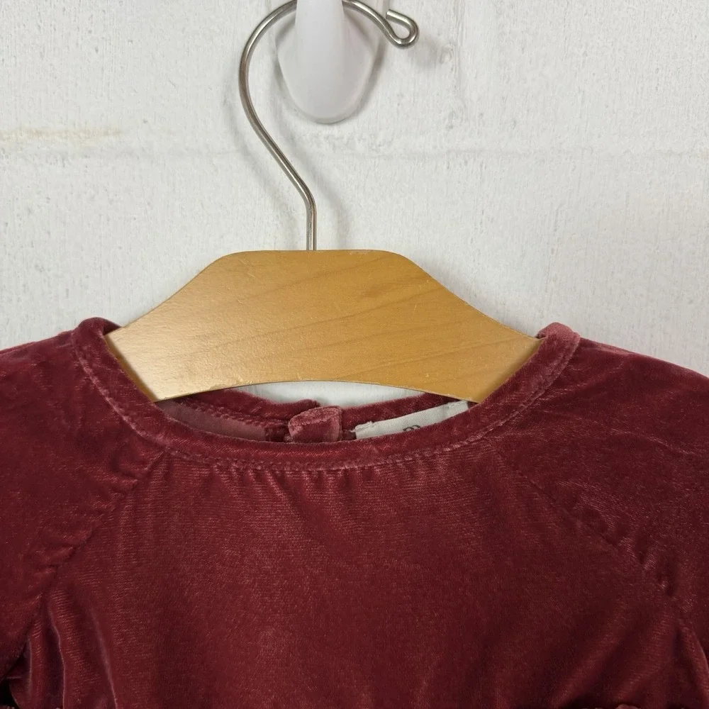 Banana‎ Republic Baby Top Velvet Ruffle Sleeves Hem Rust Color Princess 3-6 Mo